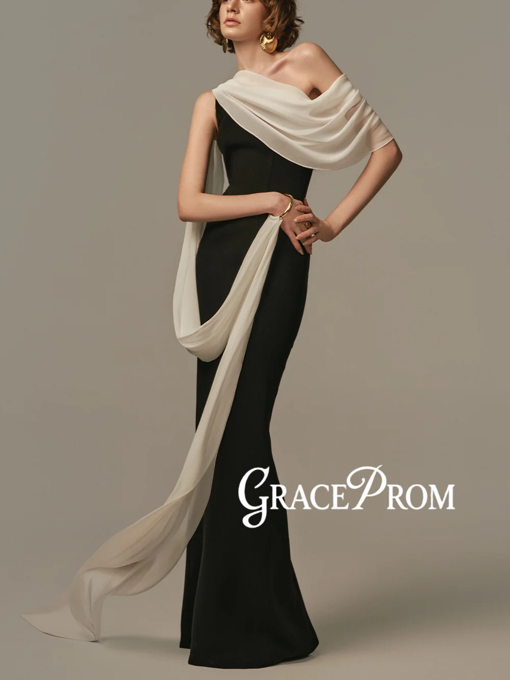 Formal Gala Wear Women - Элегантное двухцветное вечернее платье с одним