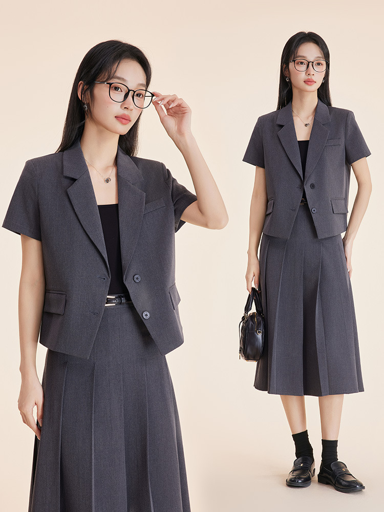 Women'S Formal Wear Petite - Серый женский костюмный комплект для осени