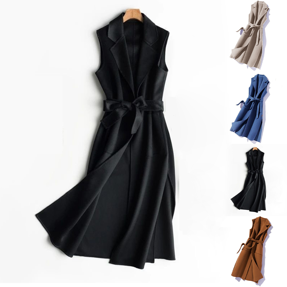 Women Formal Wear Stitching - Женский термовест с отложным воротником без