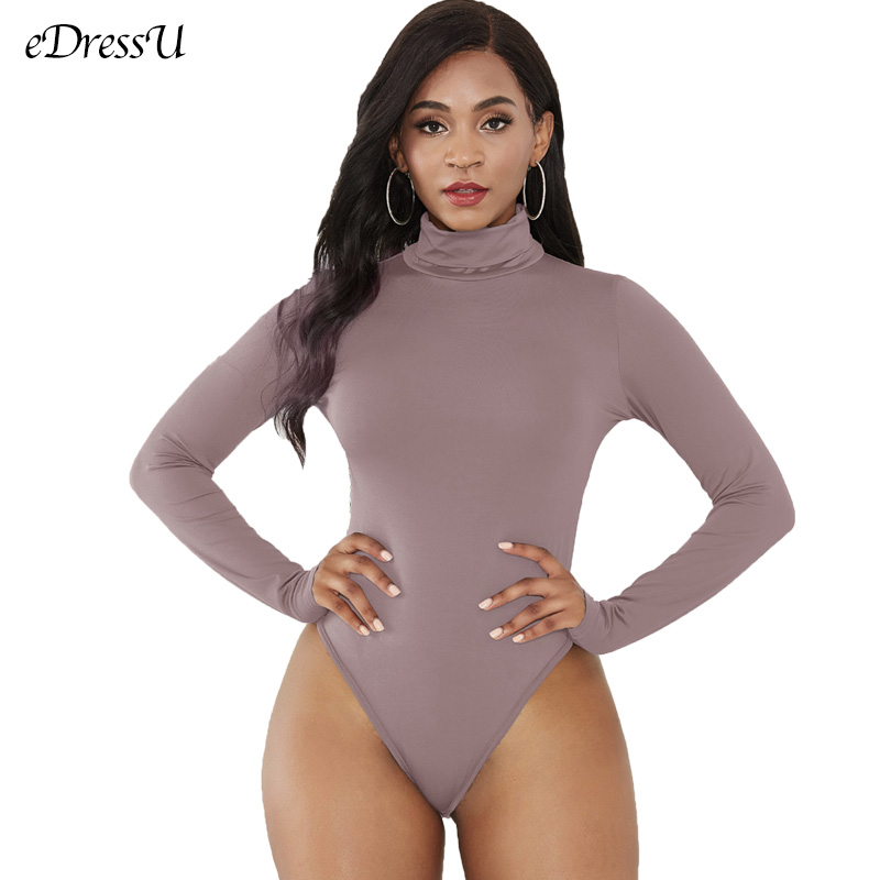 Turtleneck Bodysuit Office - Женский боди с высоким воротом, осень-весна,