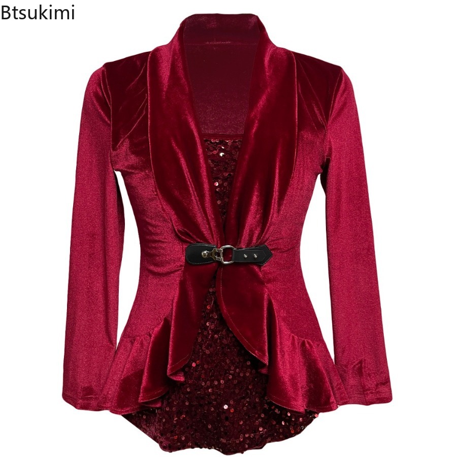 Women Formal Wear Stitching - Новая женская модная блузка-жакет 2026 года