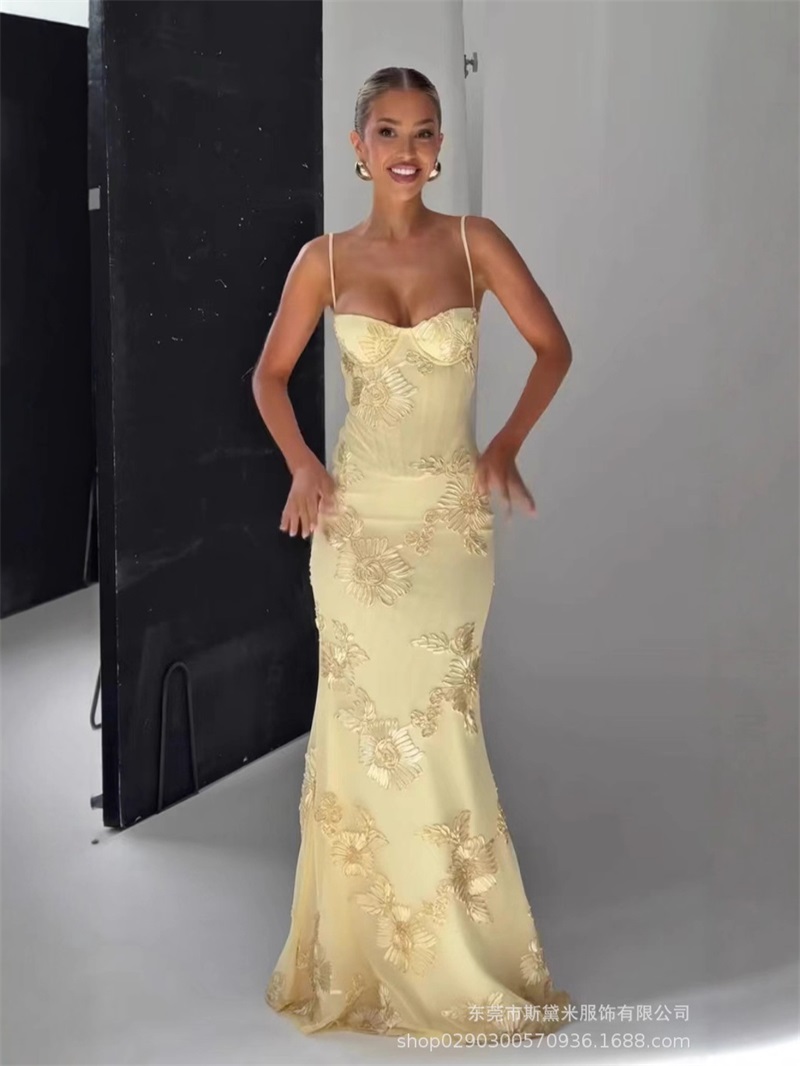 Women'S Holiday Formal Wear - Желтое женское платье для выпускного вечера