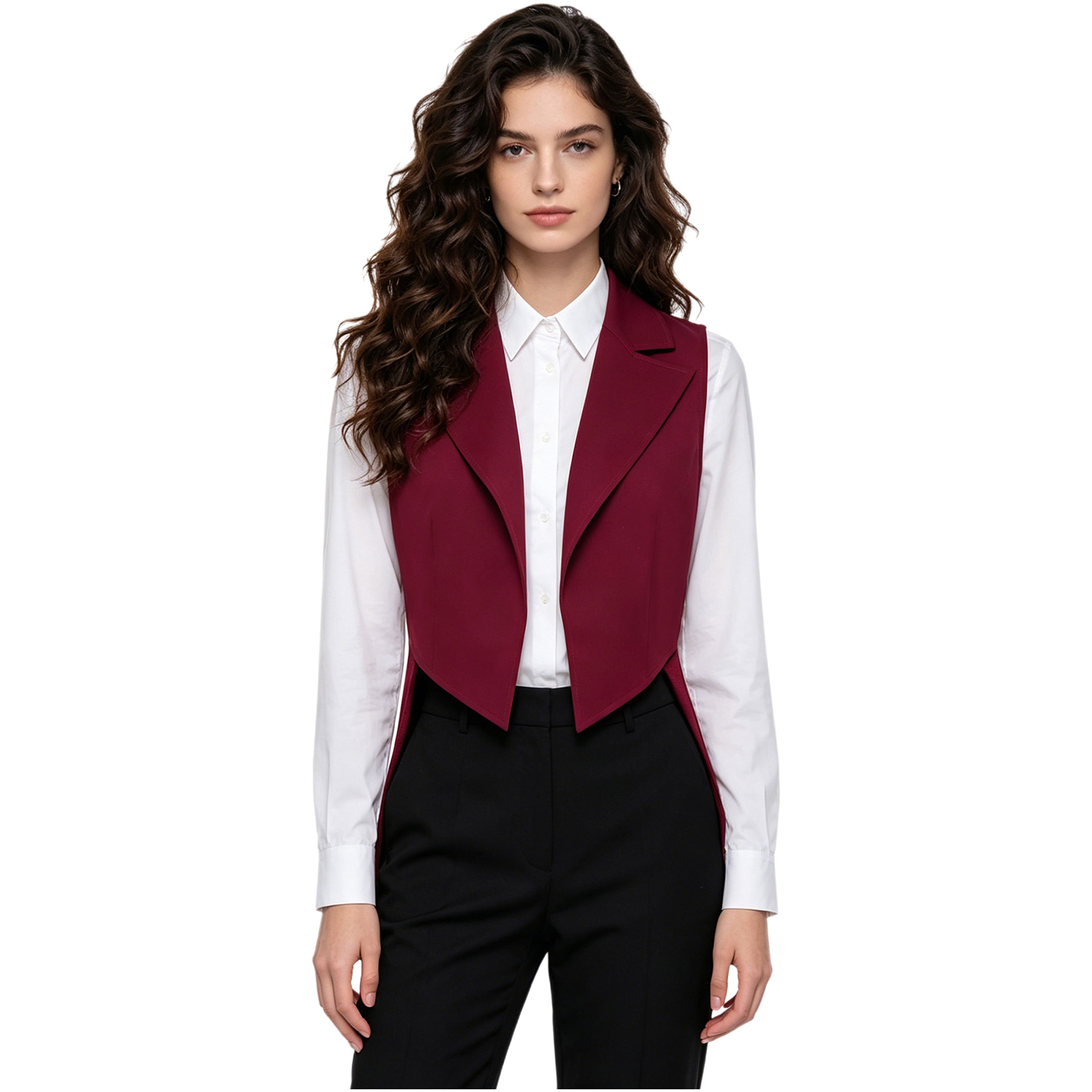 Women Formal Wear Stitching - Женский винтажный фрак-жилет с открытым передом,