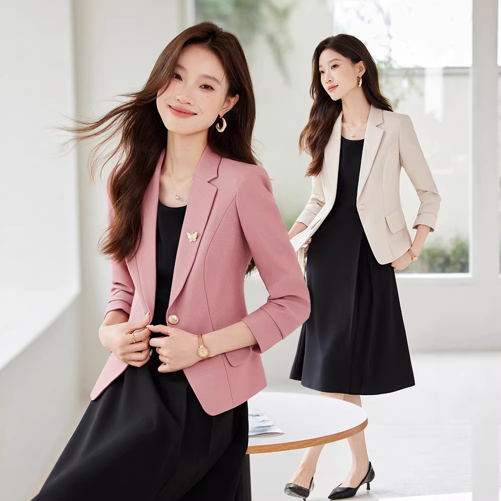 Women Formal Office Wear Tops - Модный женский блейзер-пиджак 2026 года, розовый,