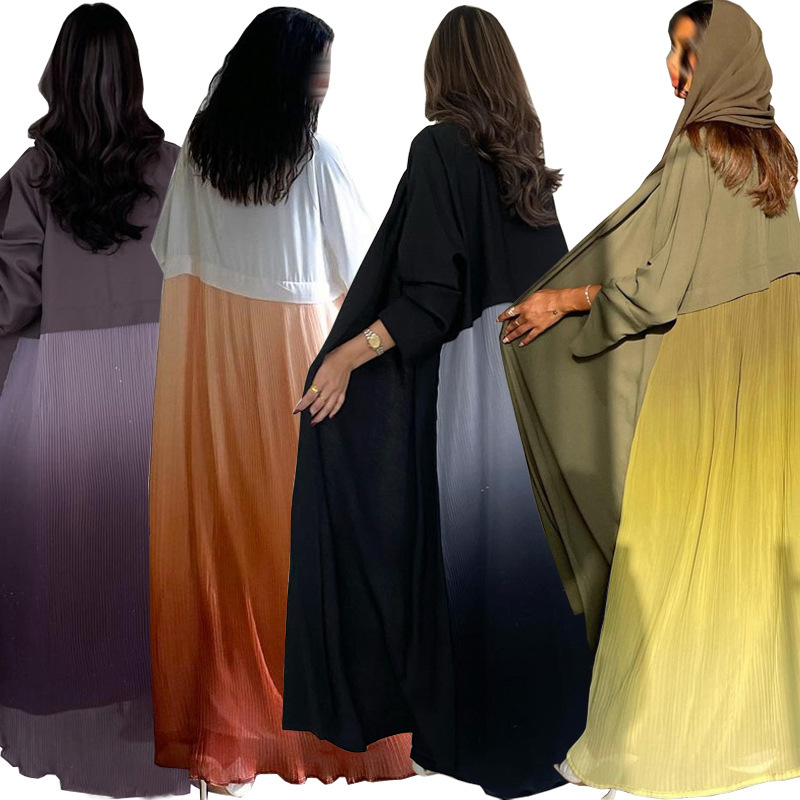 Women Formal Wear Stitching - Мусульманское женское плиссированное платье-абайя в дубайском