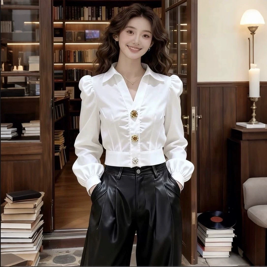 Элегантная белая блузка с V-об – обзор и цена Women Formal Office Wear Tops