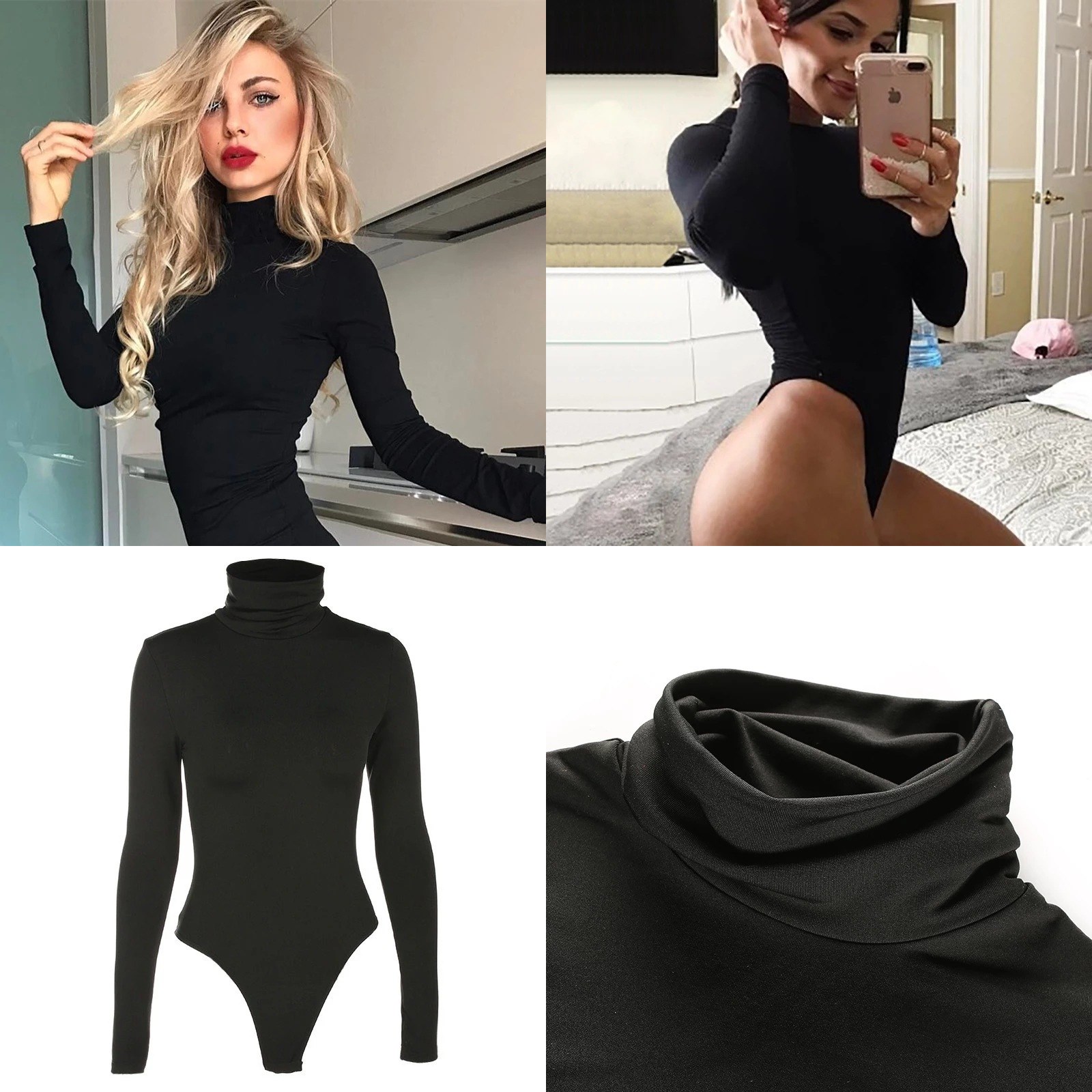 Женский боди с высоким воротни – обзор и цена Turtleneck Bodysuit Office
