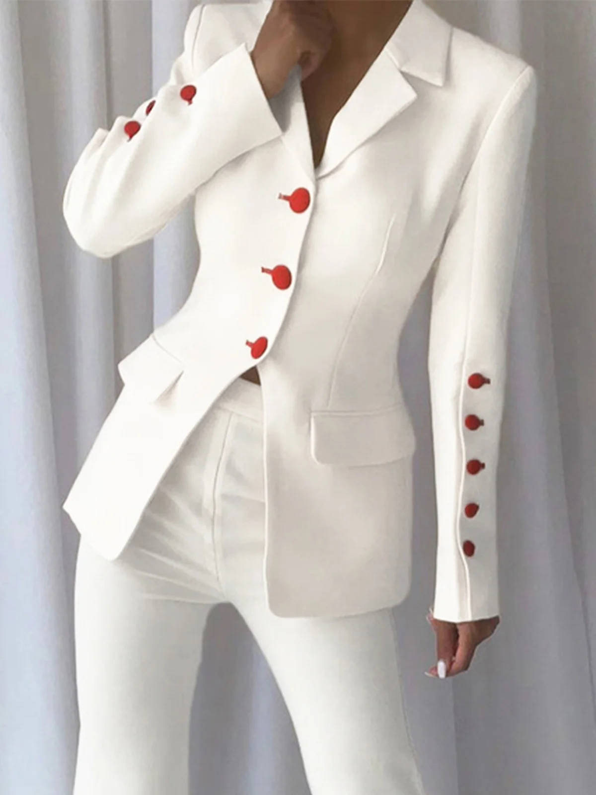 Красно-белый женский офисный к – обзор и цена Women Formal Wear With Tie