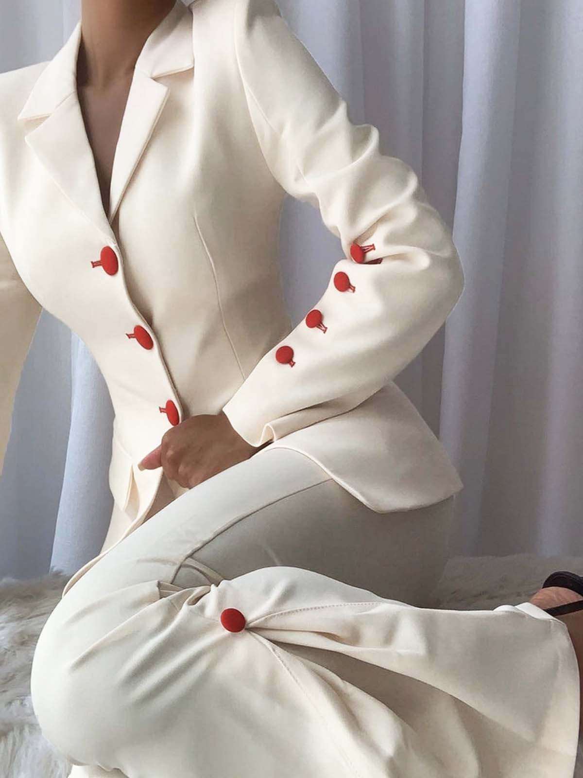 Красно-белый женский офисный к – обзор и цена Women Formal Wear With Tie