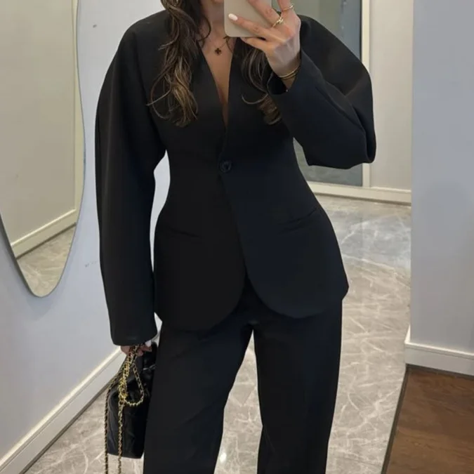 Новый женский черный брючный к – обзор и цена Women Formal Wear With Tie