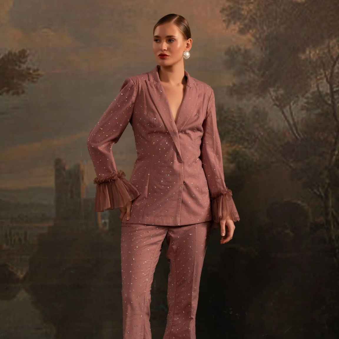 Женский пиджак с бусинами, ком – обзор и цена Women Formal Wear With Tie